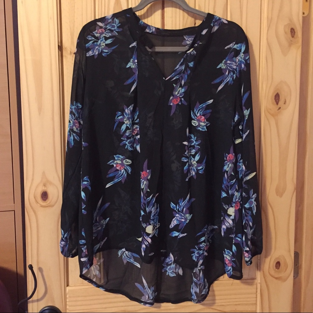 Hi-low Sheer Tunic Top NWOT